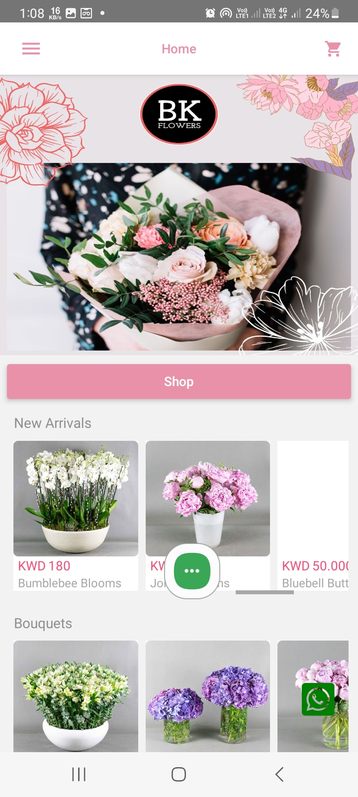BK Flowers App Screenshot